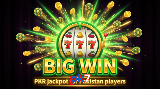 Big win animation on Pk7 slot game