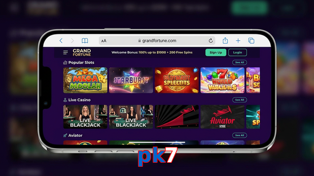 Main screen of Pk7 ios page for PK players