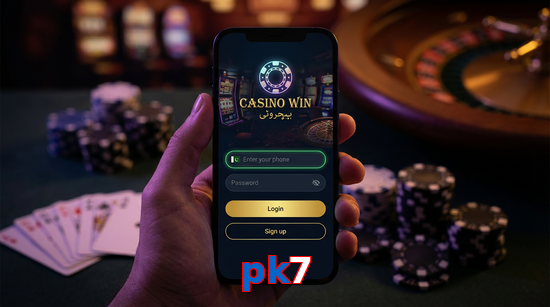 Main screen of Pk7 login page for PK players